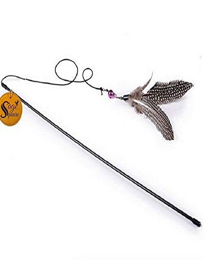 Sage Square Giant 47 cm Jumbo Size Playful Pet Friendly Feather Teaser Stick Toy for Cat/Kitten/Puppy (Random Colour) - Image 5